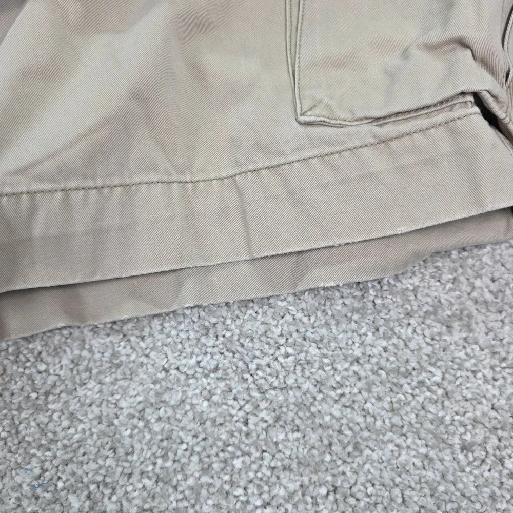 Polo Ralph Lauren Y2K Mens 46B Distressed Cargo Shorts Tan Khaki‎ Cotton Twill